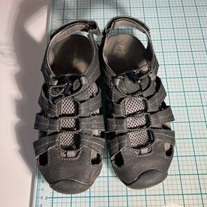 Eddie Bauer gray sandals with adjustable strap.